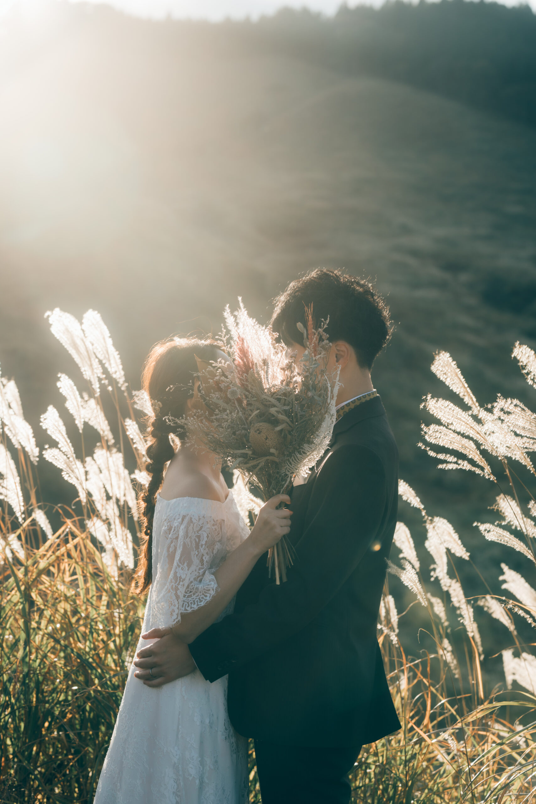 Cinematic stone alley at sunset, Kyoto