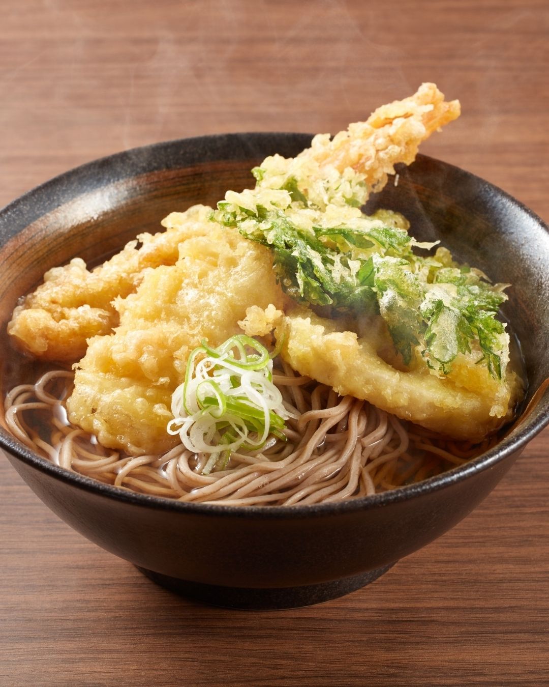 Soba noodles close-up